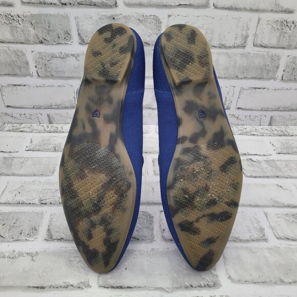 Rothy's Almond Toe Loafer Flats Azure Blue Leopard Insole Women's Size 11.5 - Picture 5 of 6